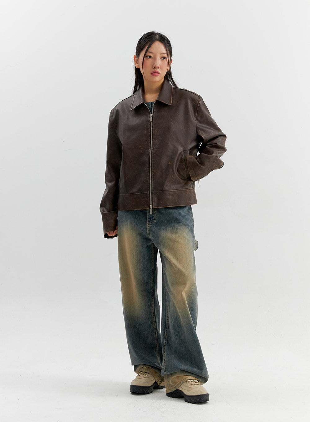 Vintage Wash Wide Leg Jeans CO306