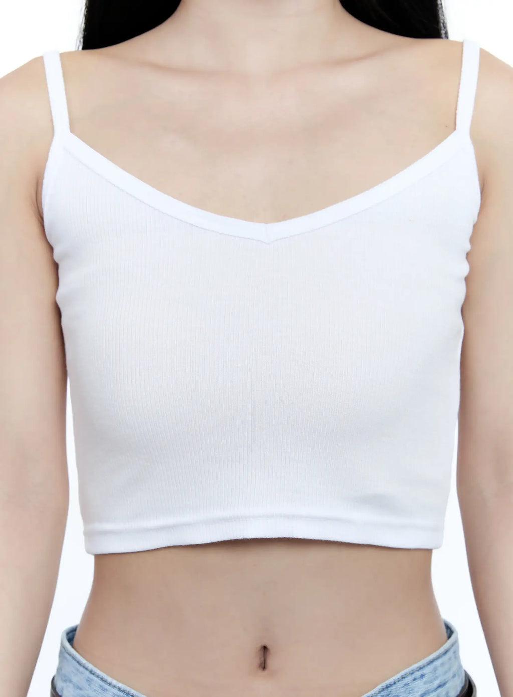 Ribbed V-Neck Cropped Tank CG513