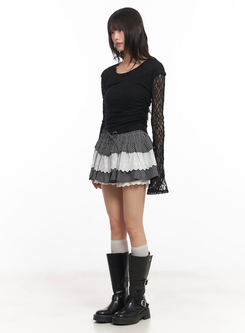 Ribbon Slim-Fit Cropped Shirt CA523