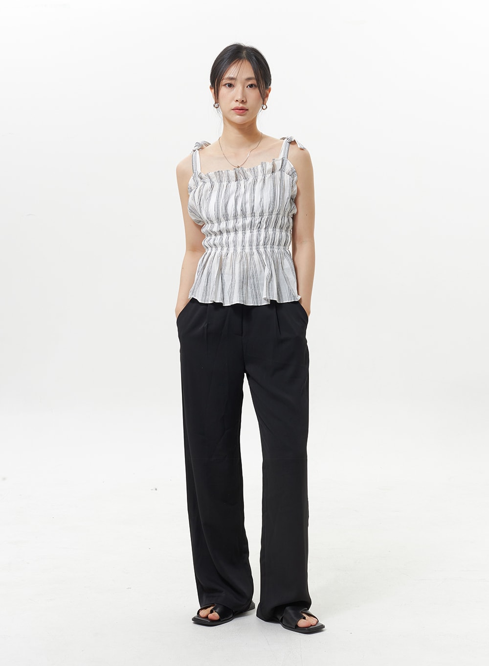 Stripe Frill Top OY326