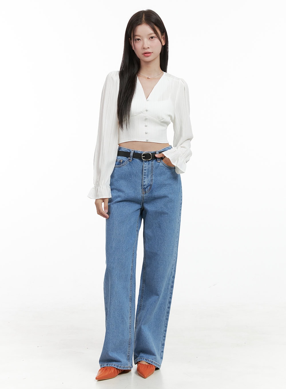 Kiara Washed Straight Leg Jeans OG416