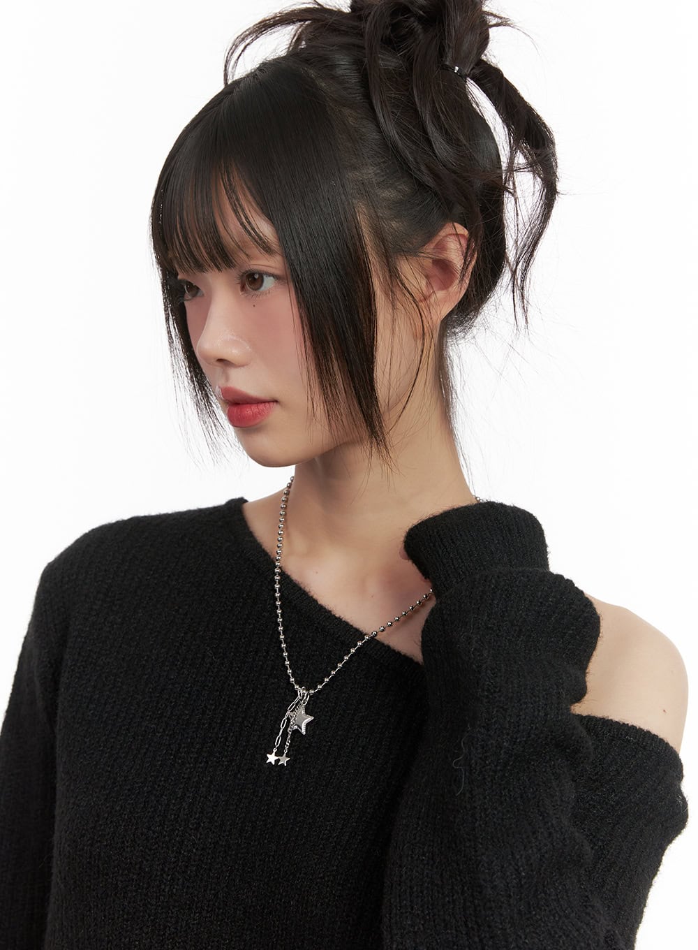 Three-Star Chain Necklace CJ502