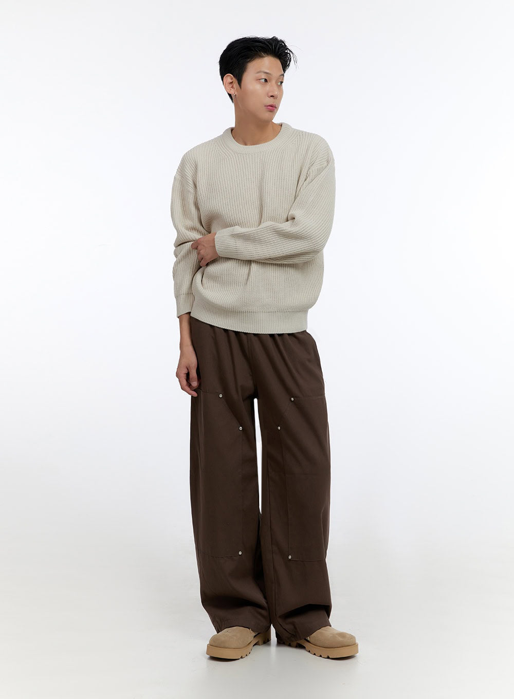 Men's Stud Wide Leg Pants IO428