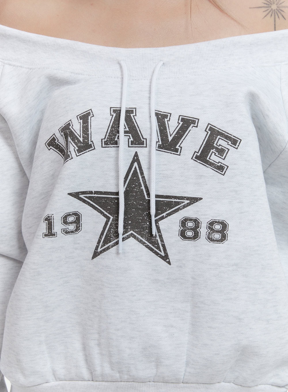 Off-Shoulder Loose Fit Hoodie CN422