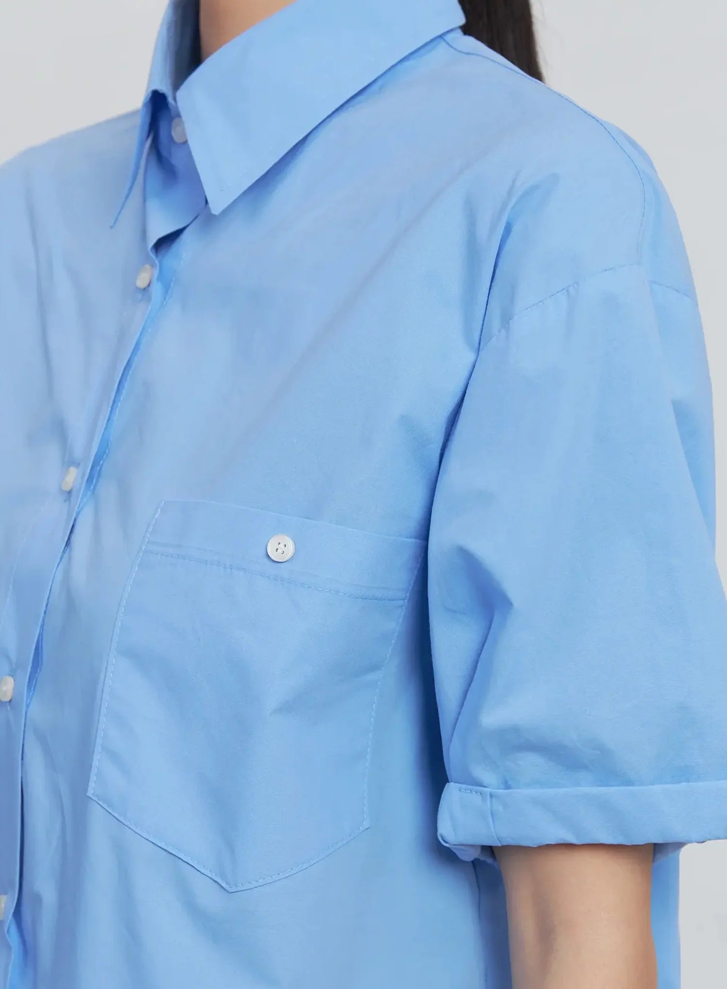 Roll-Up Short-Sleeve Collared Shirt IU512