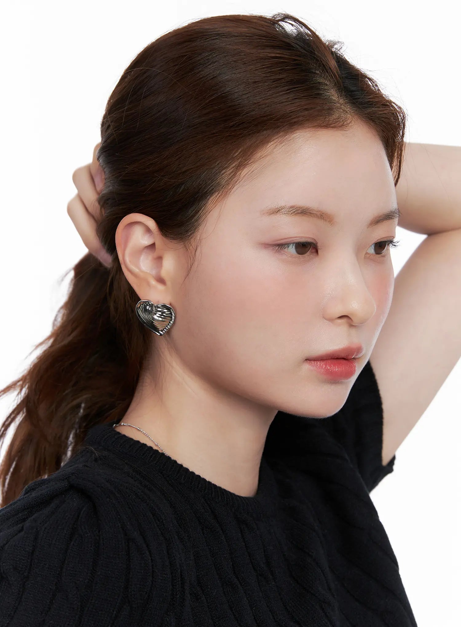 Textured Heart Earrings CG521