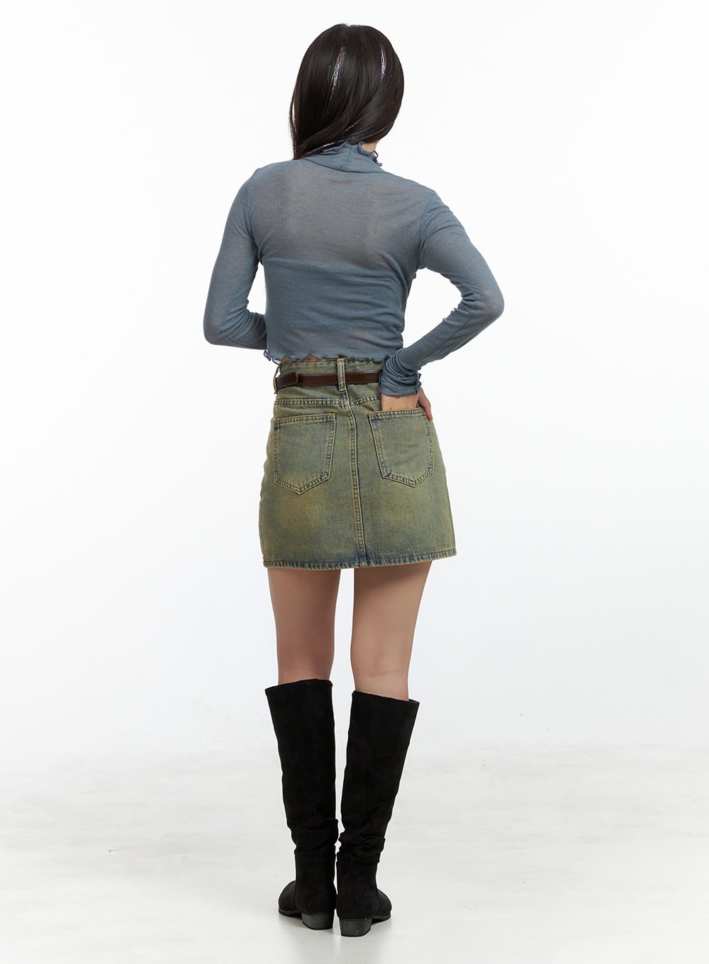 Sheer Crop Long Sleeve Tee OL408