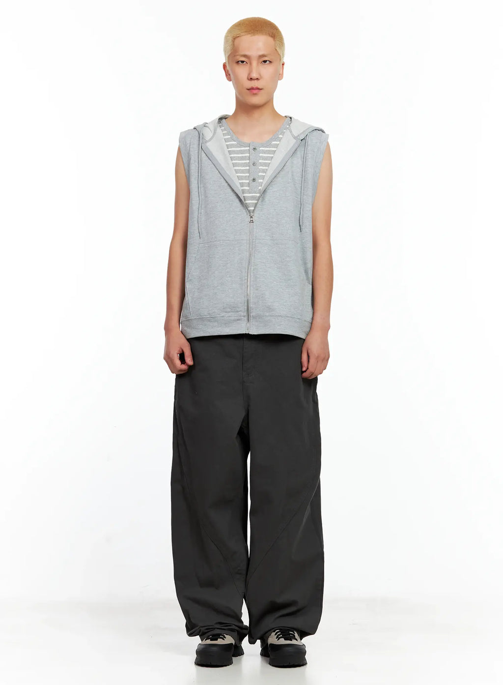 Men's Cotton Zip-Up Hoodie Vest IL511