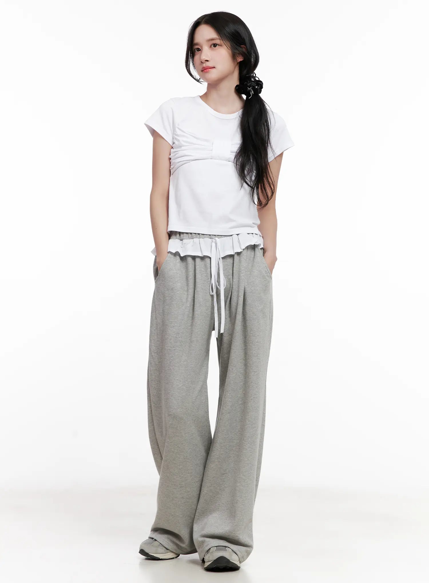 Ruffle Wide-Leg Sweatpants CL516