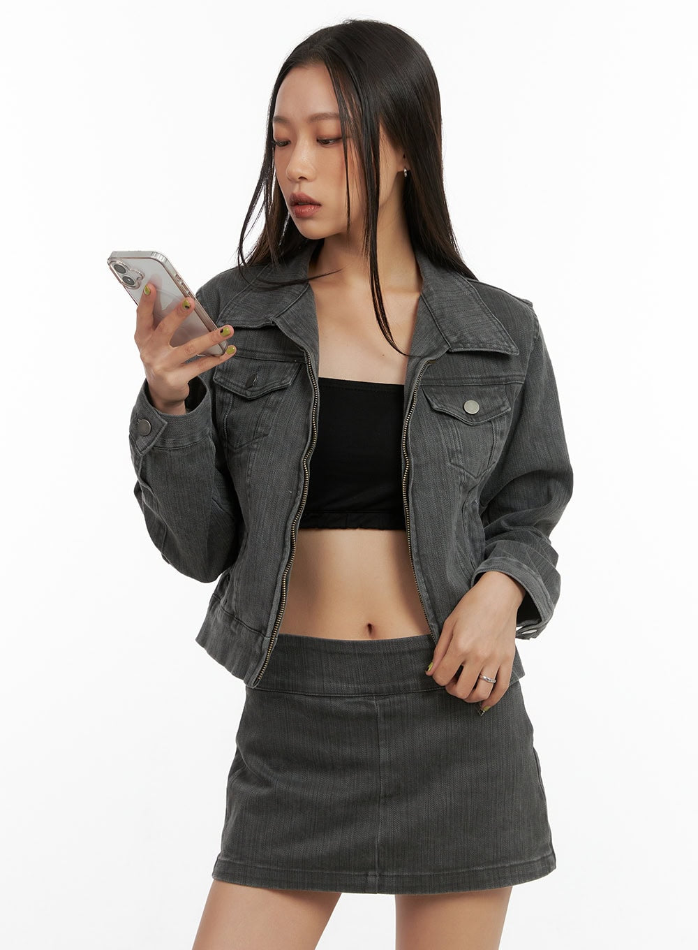 Zip Pocket Washed Slim-Fit Jacket CO424