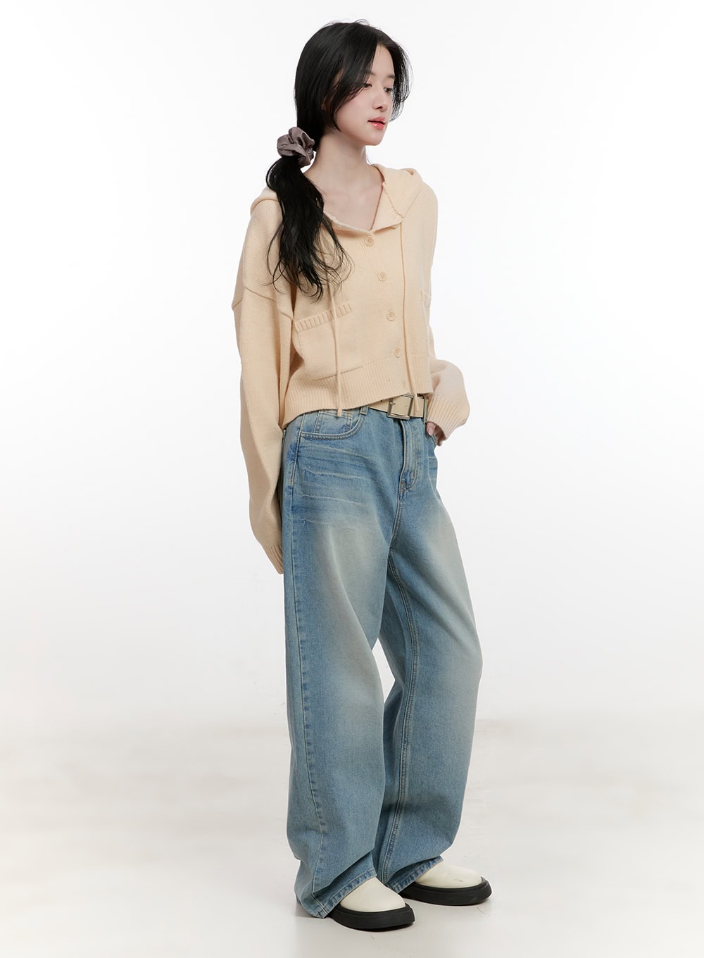 Pocket Hooded Buttoned Cardigan CF527