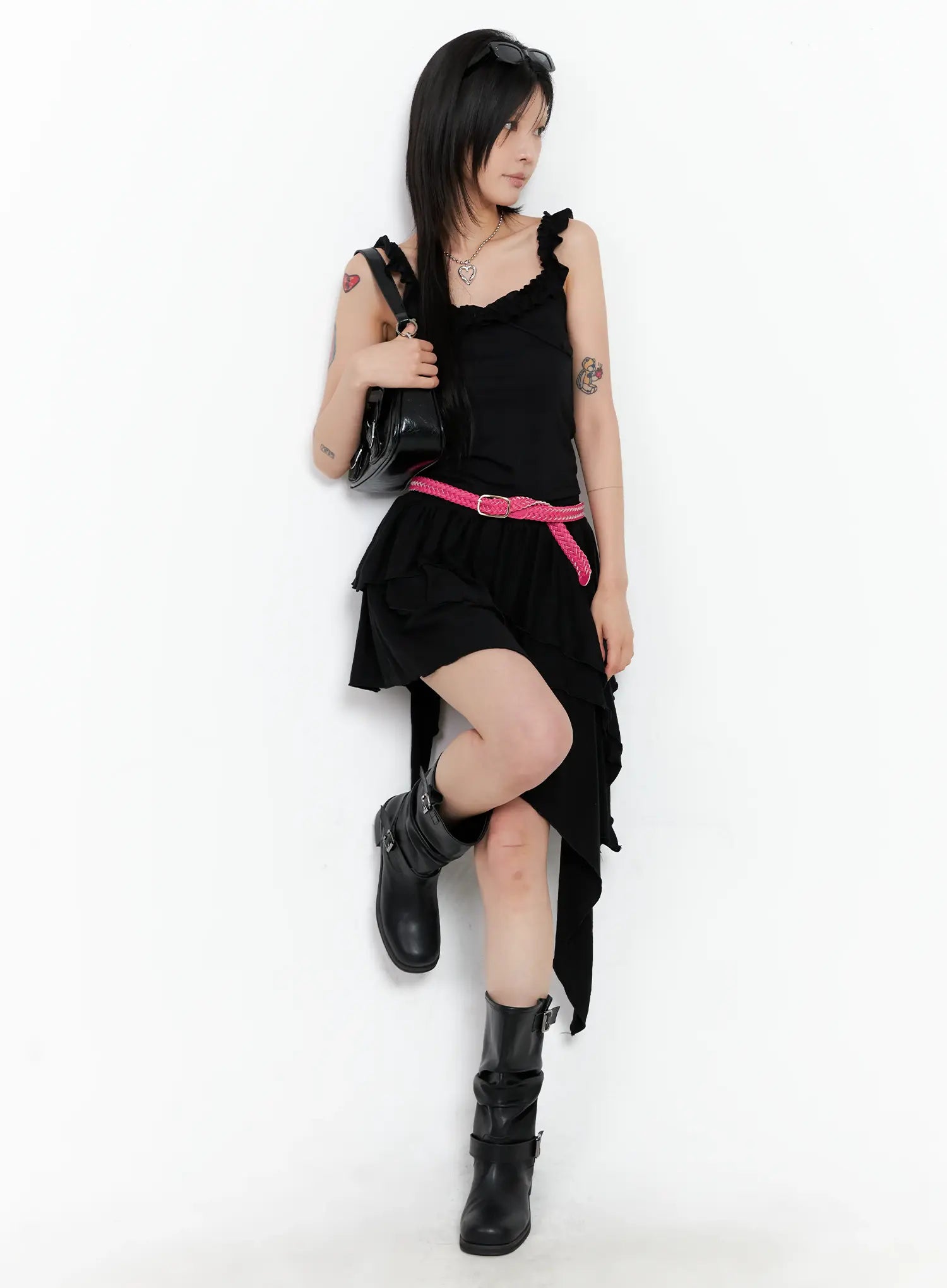 Asymmetric Ruffle Dress CL528