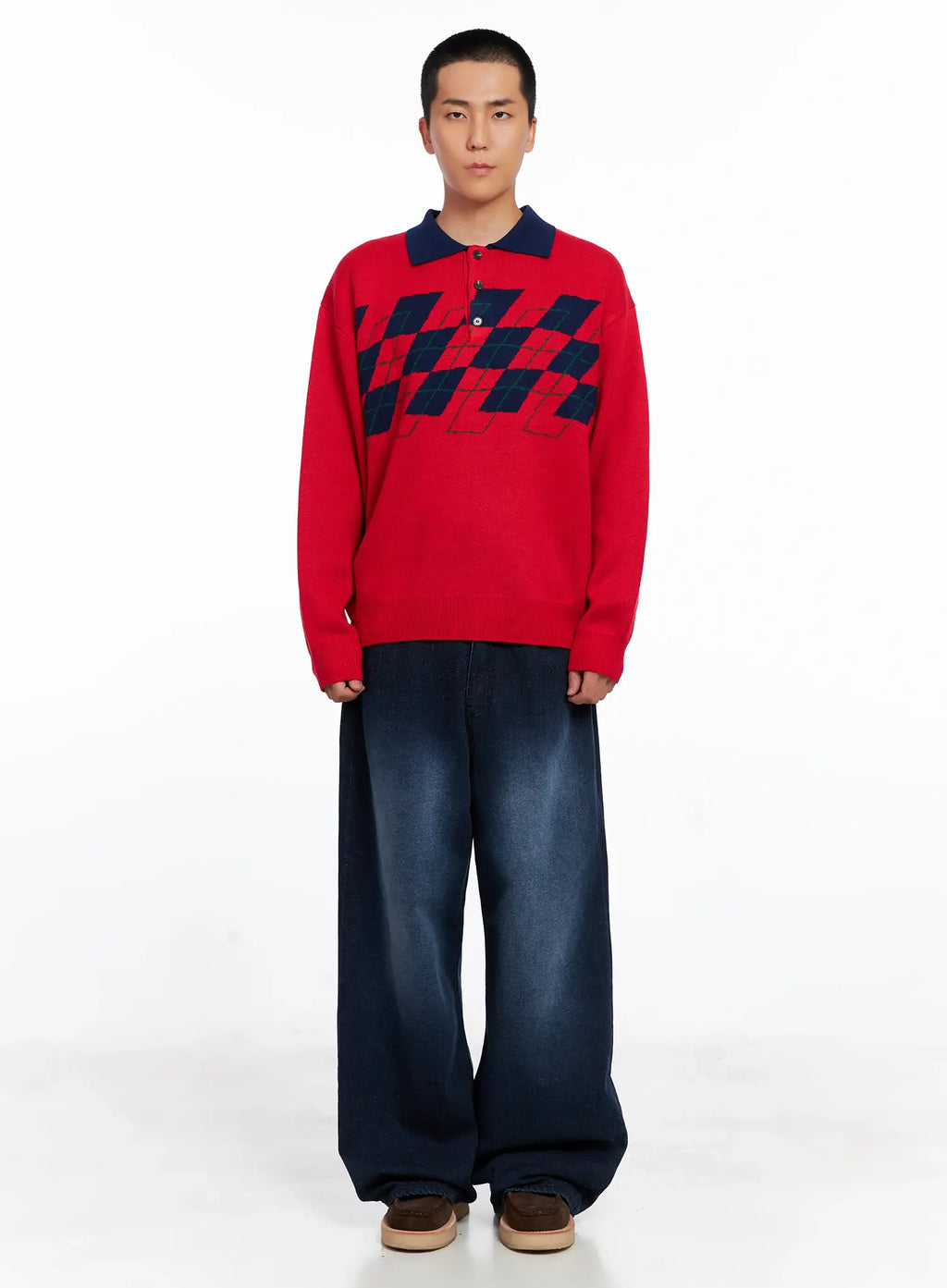 Men's Argyle Henley Knit IS510