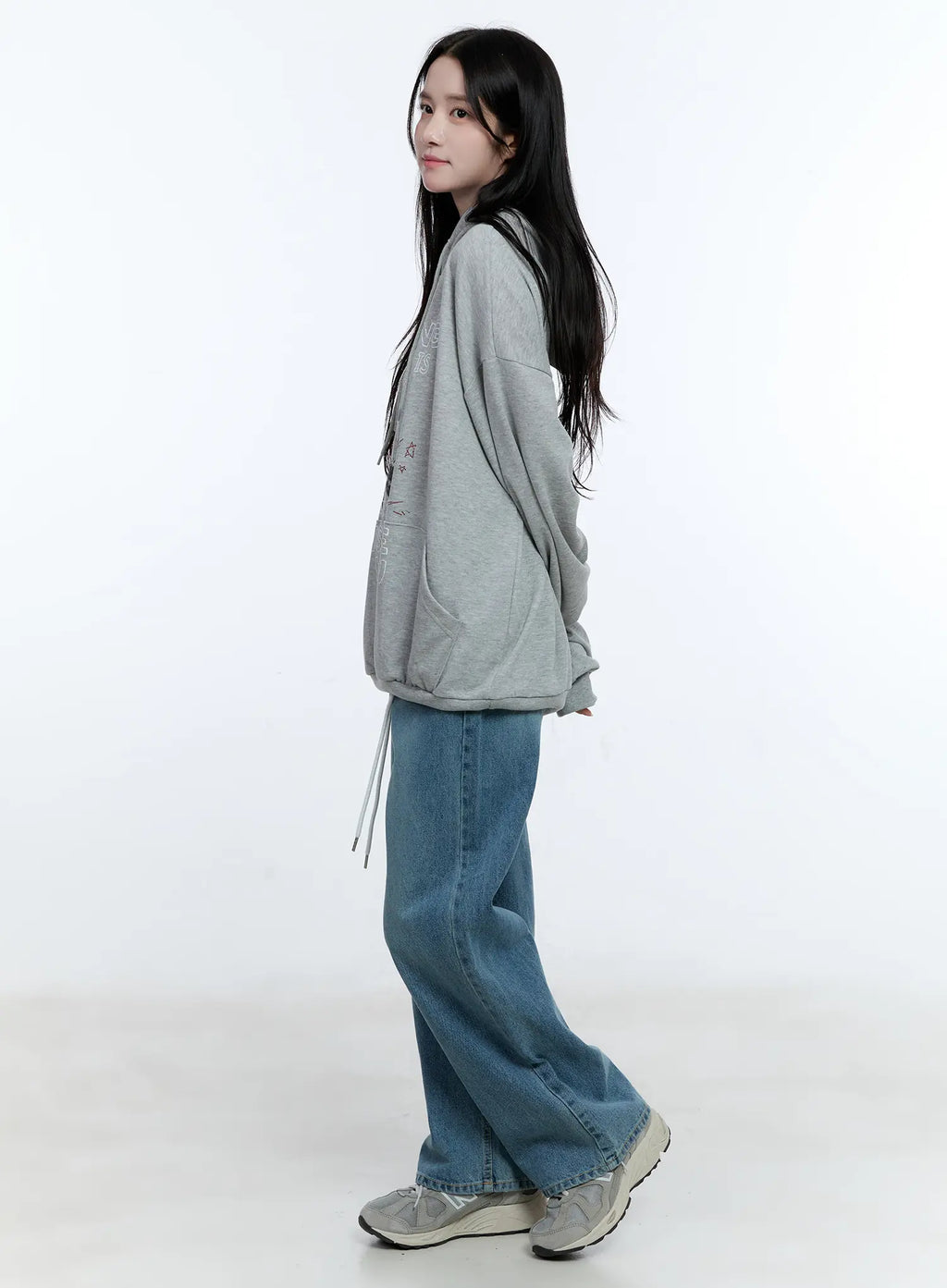 High-Waist Wide-Leg Drawstring Jeans CG513