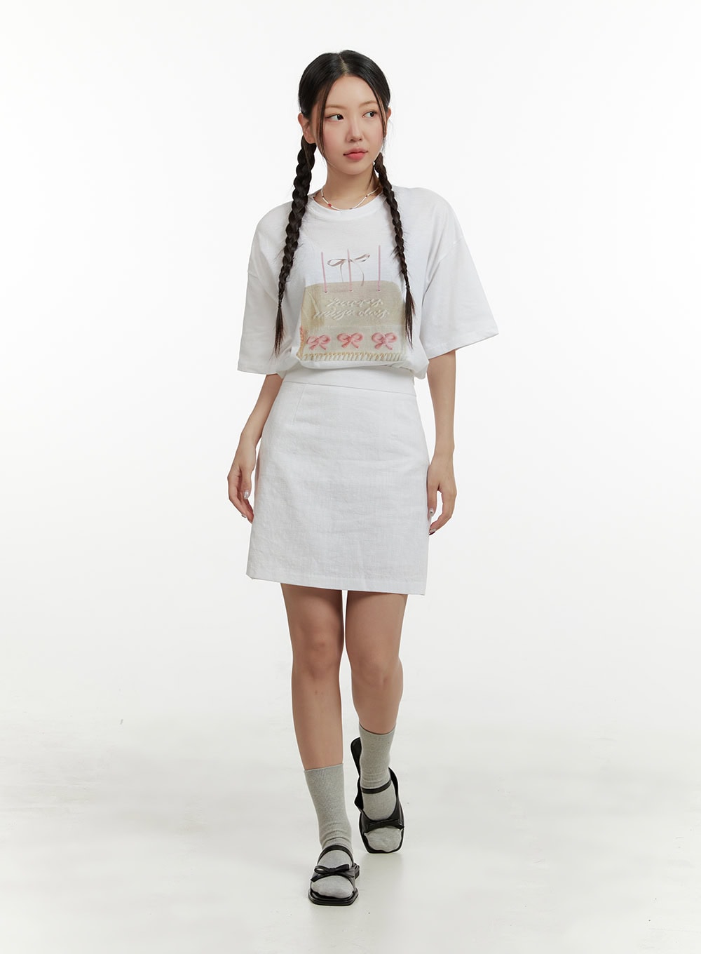 Linen Mini Skirt OY413