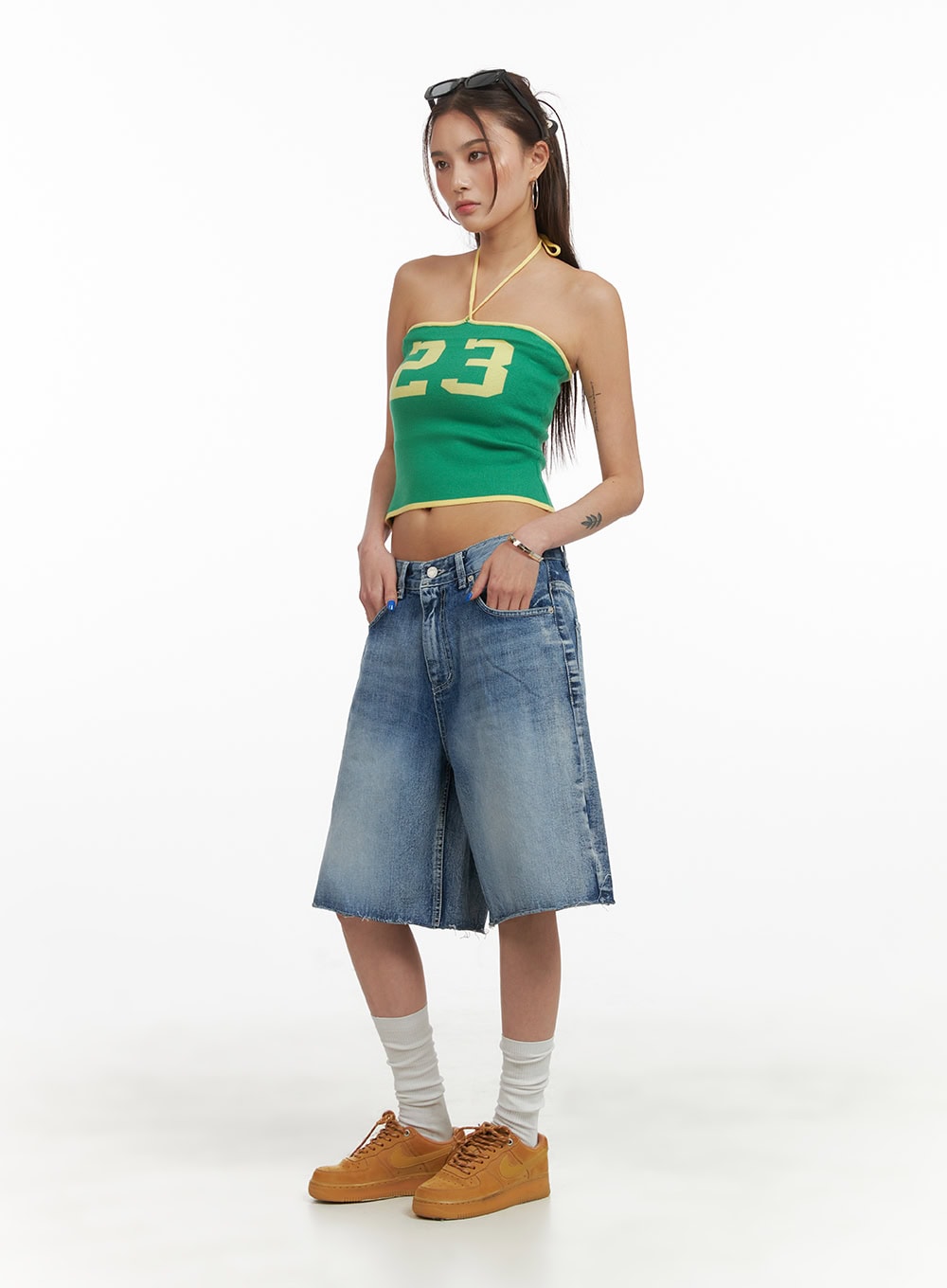Washed Wide Leg Jorts CY424