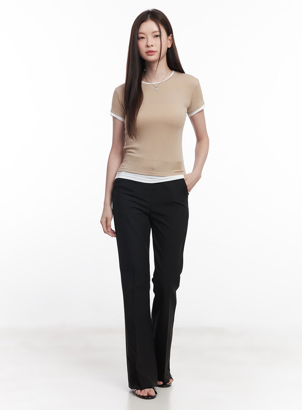 Two-Tone Layered Tee CY519