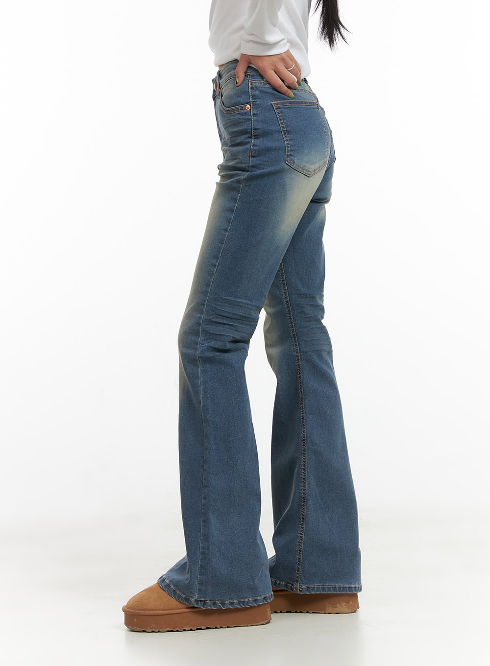 Selena Chic Washed Bootcut Jeans CO424