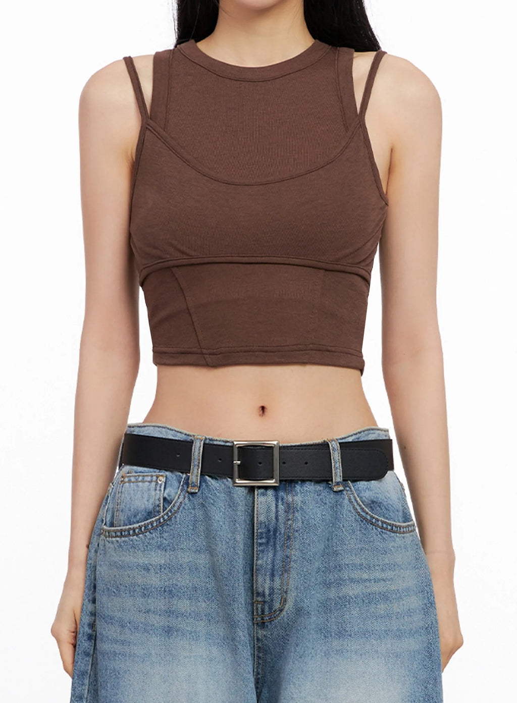 Double Strap Sleeveless Crop Top IG508