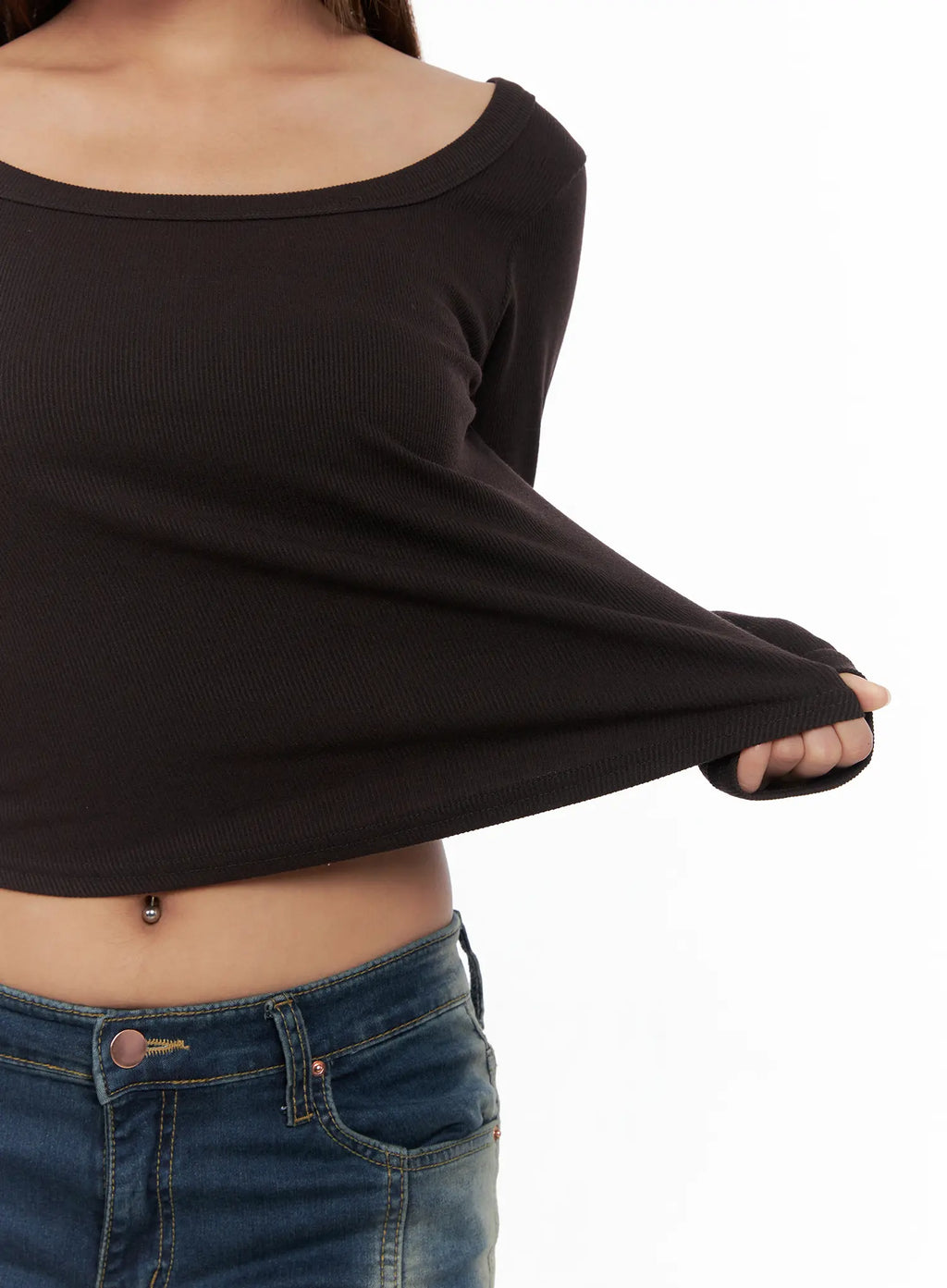 Ribbed Square Neck Crop Top CS522