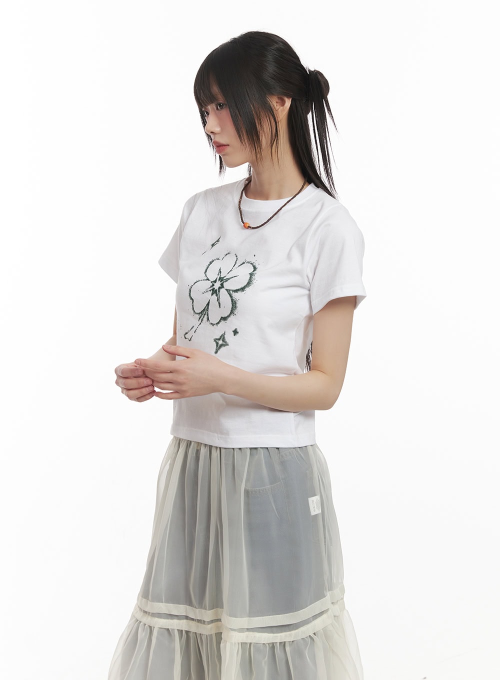 Clover Graphic Crop Top CF518