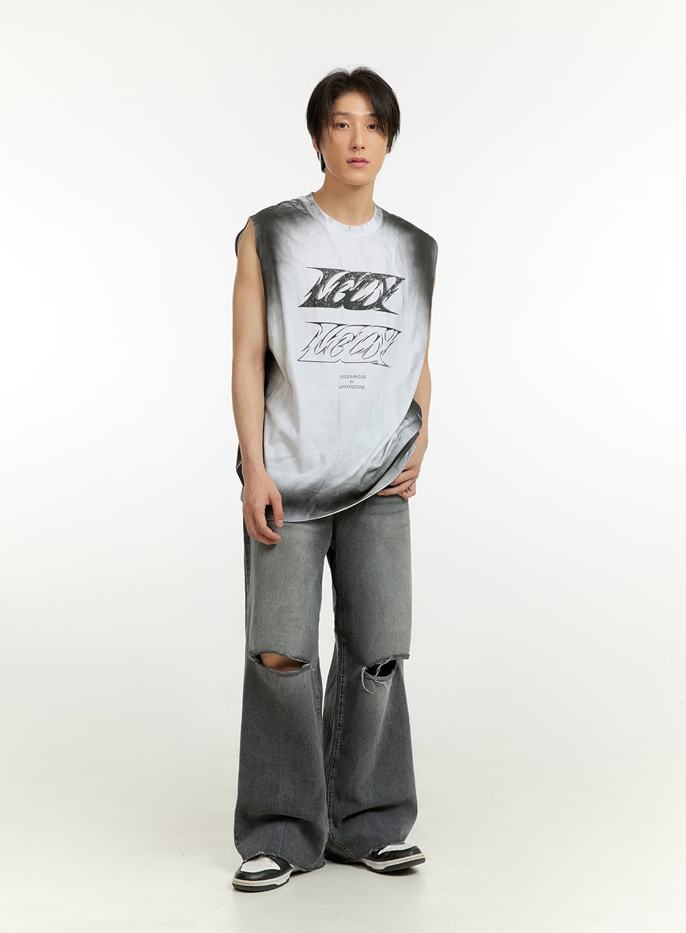 Men's Cotton Graphic Sleeveless T-Shirt IL418