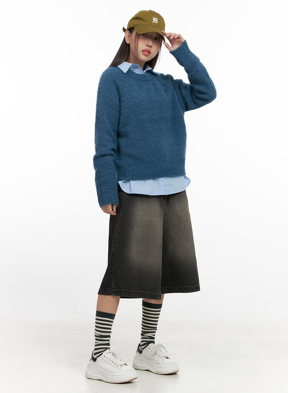 Solid Round Neck Knit Top IN415