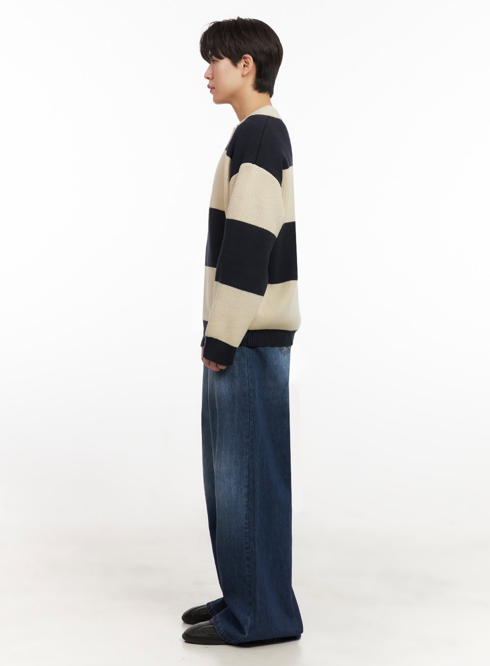 Men's Washed Relaxed-Fit Jeans (Blue) IJ517