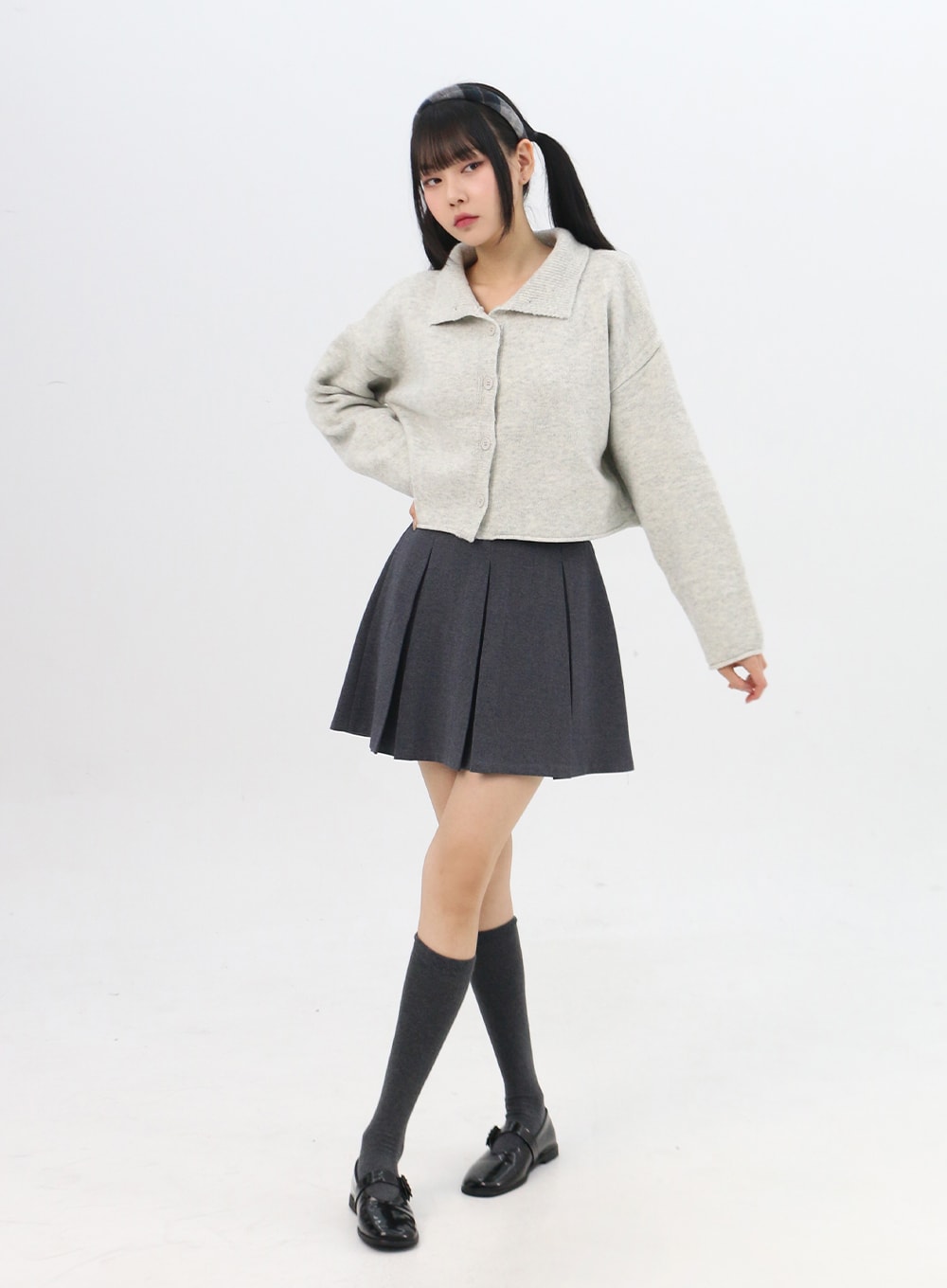 Collar Crop Cardigan IN314