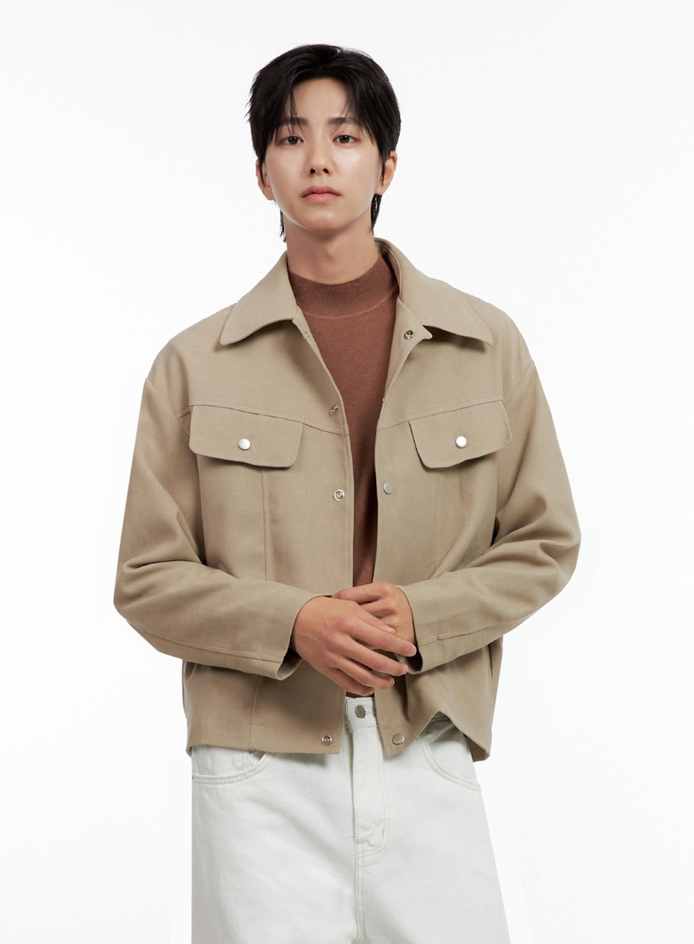 Men's Button Collared Refined Jacket IN401