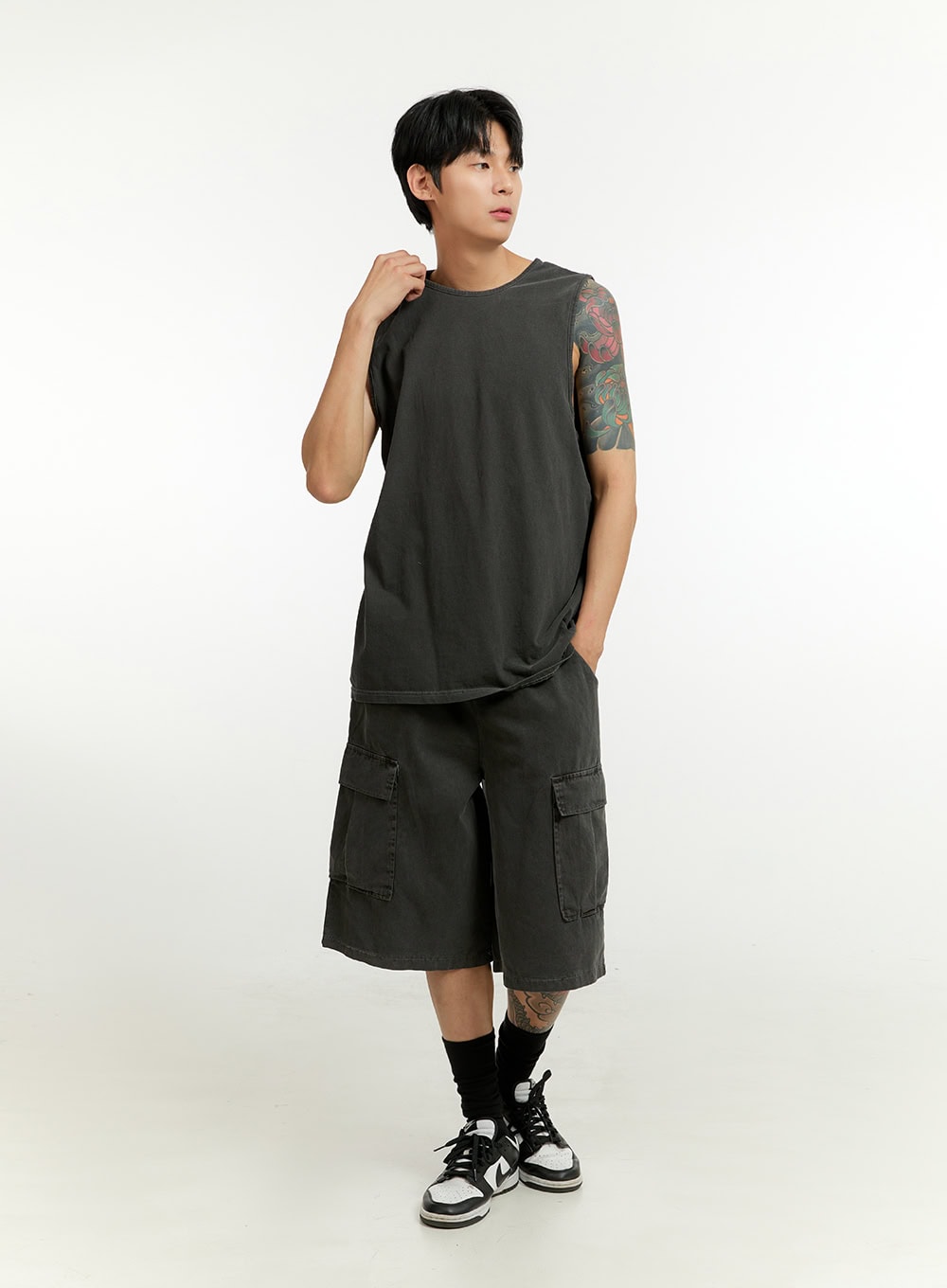 Men's Washed Cargo Shorts IL412