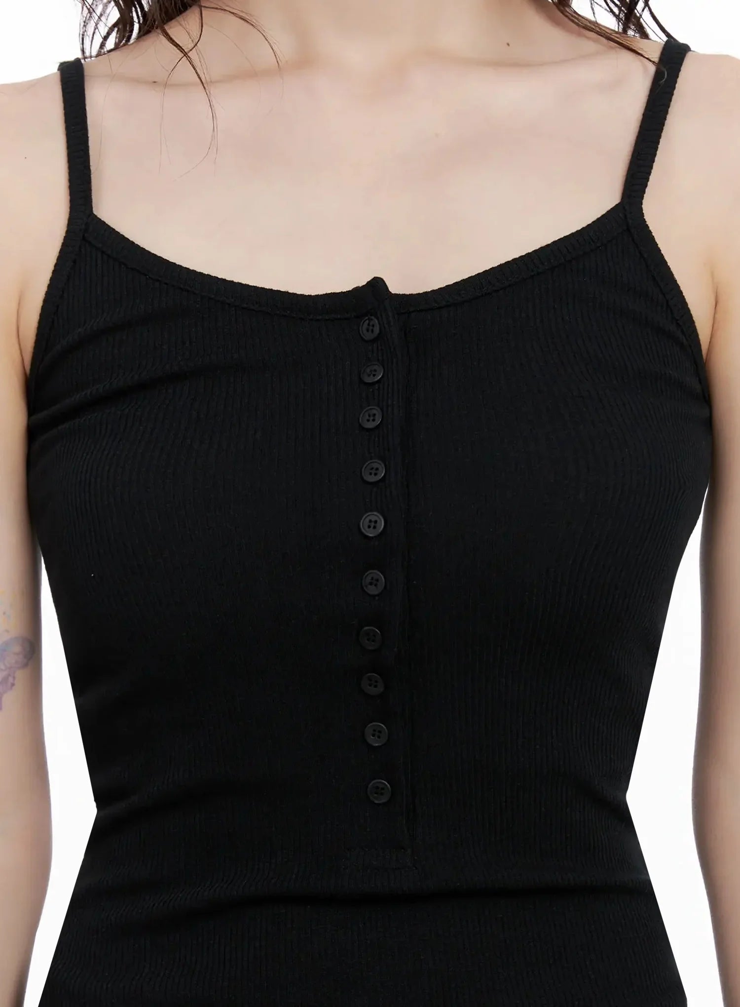 Ribbed Button Front Tank Top IL531