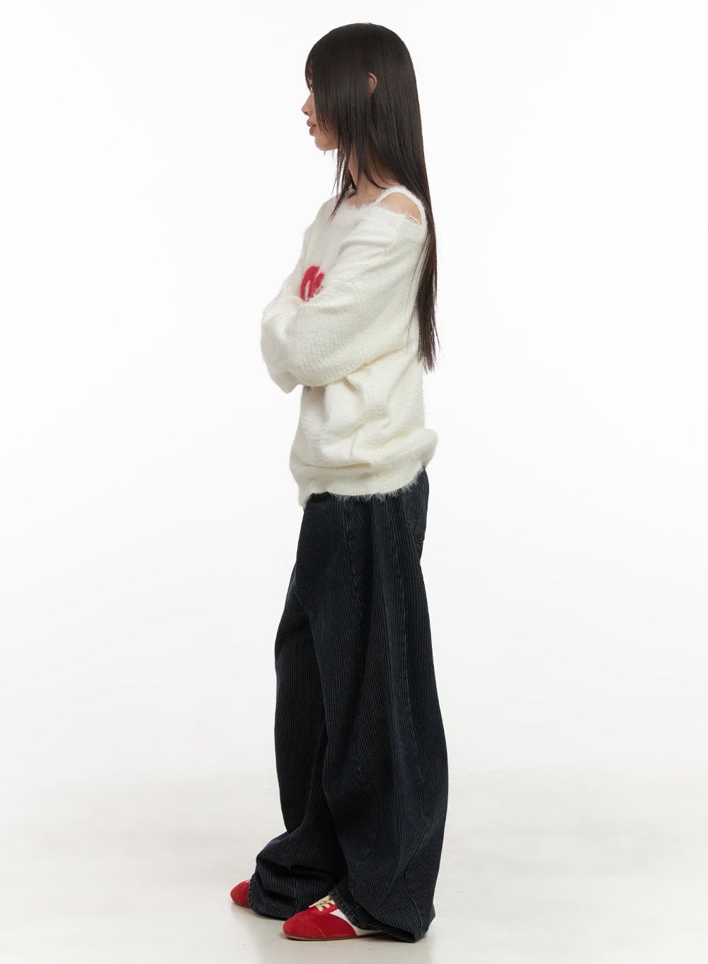 Comfortable Striped Wide-Leg Pants CD425