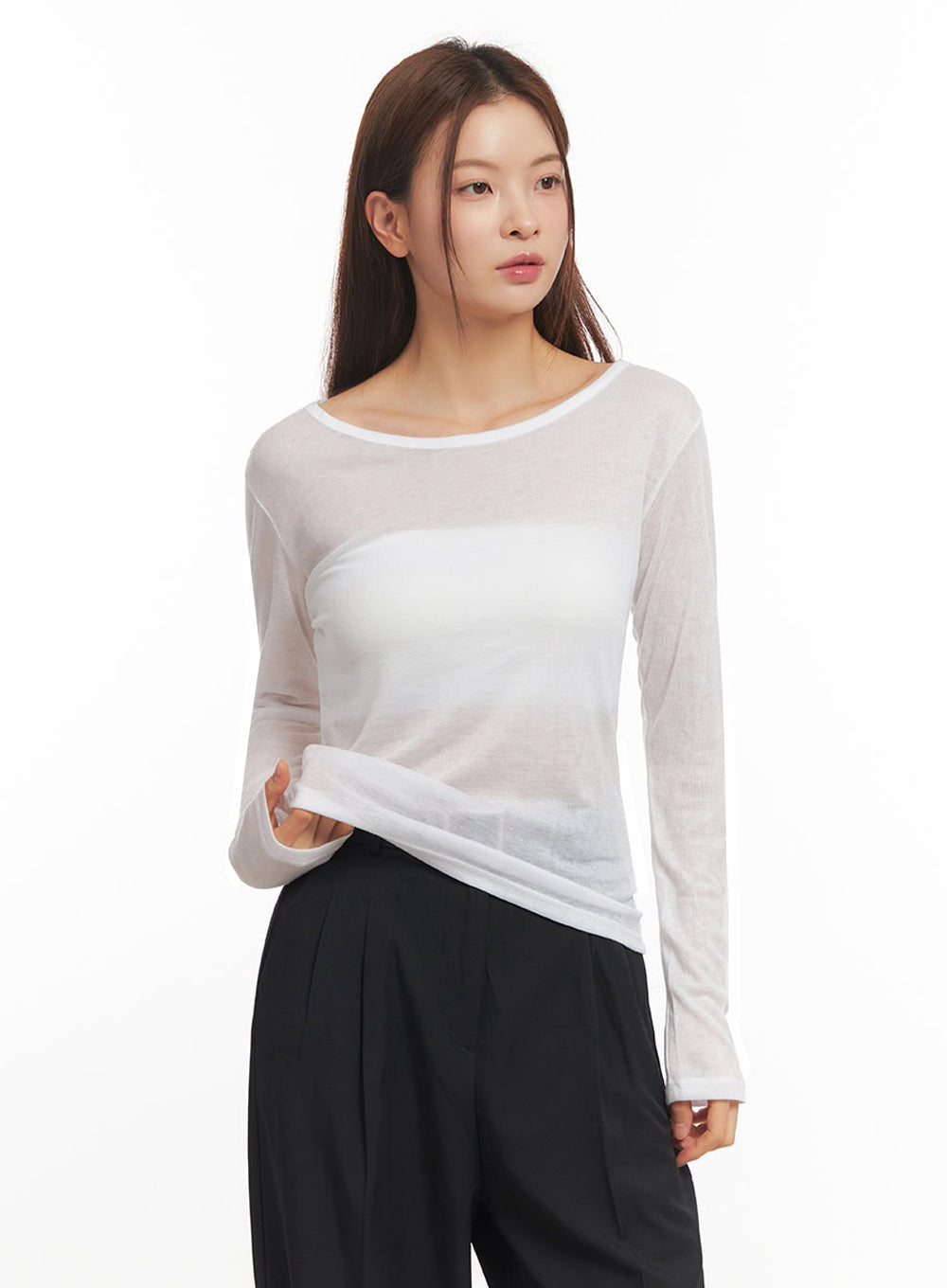 Essential Sheer Long-Sleeve Top IM524