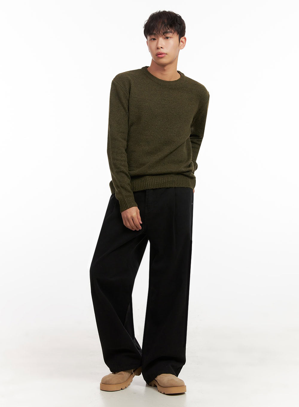 Men's Straight-Leg Solid Pintuck Pants ID427