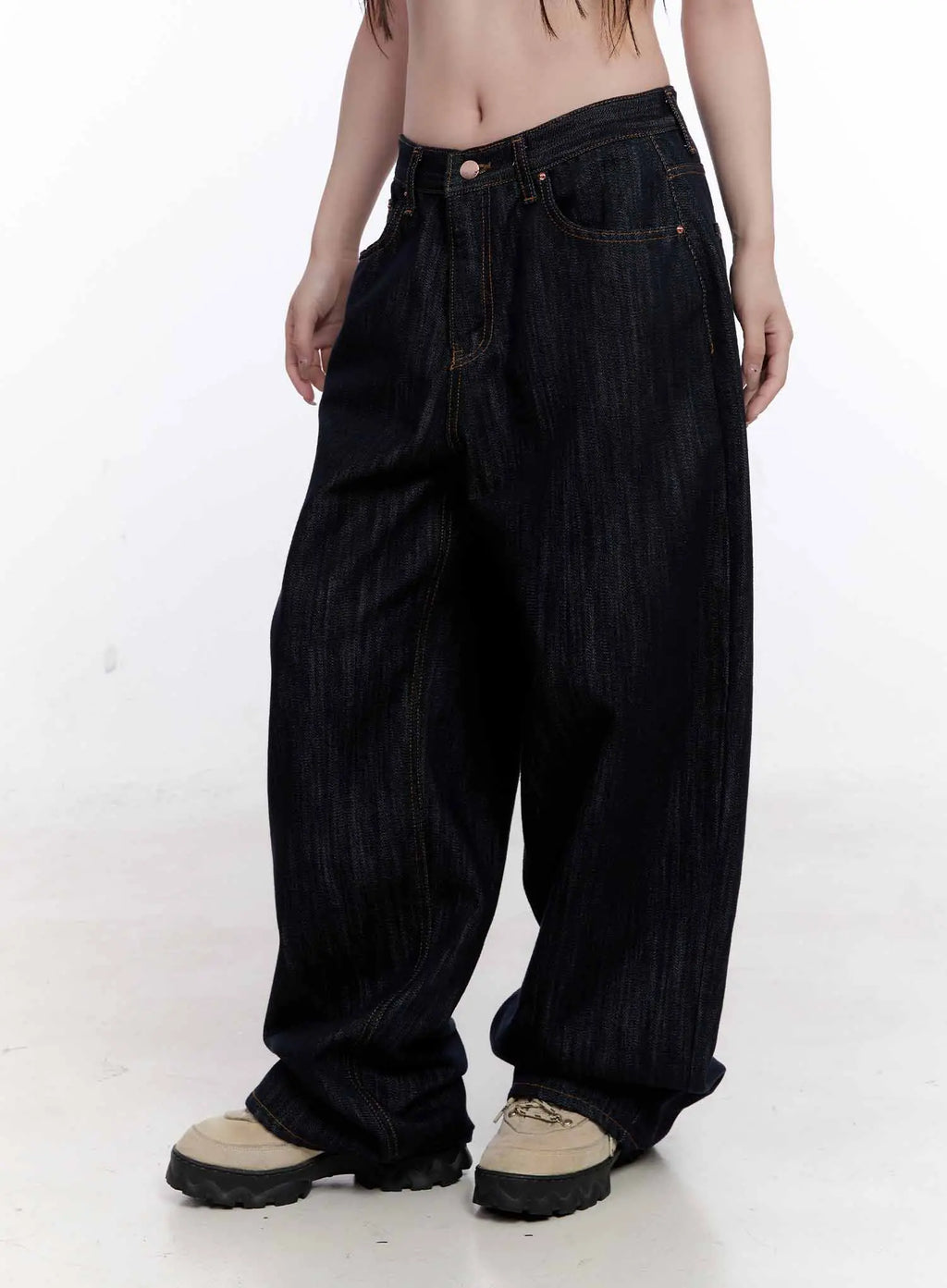 Haewon Dark Washed Baggy Jeans CS530