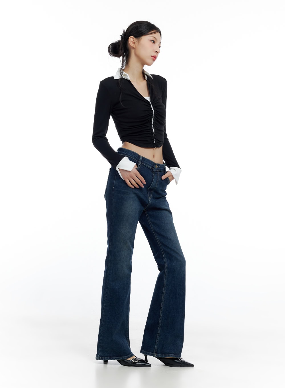 Clea Elastic Flare Dark Denim Jeans CO425