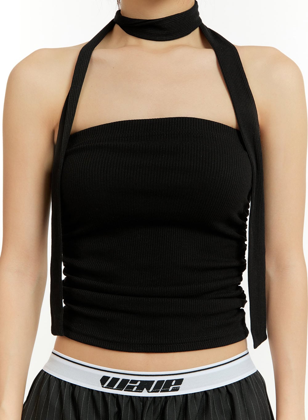 Shirred Tube Top with Thin Scarf Set CU426