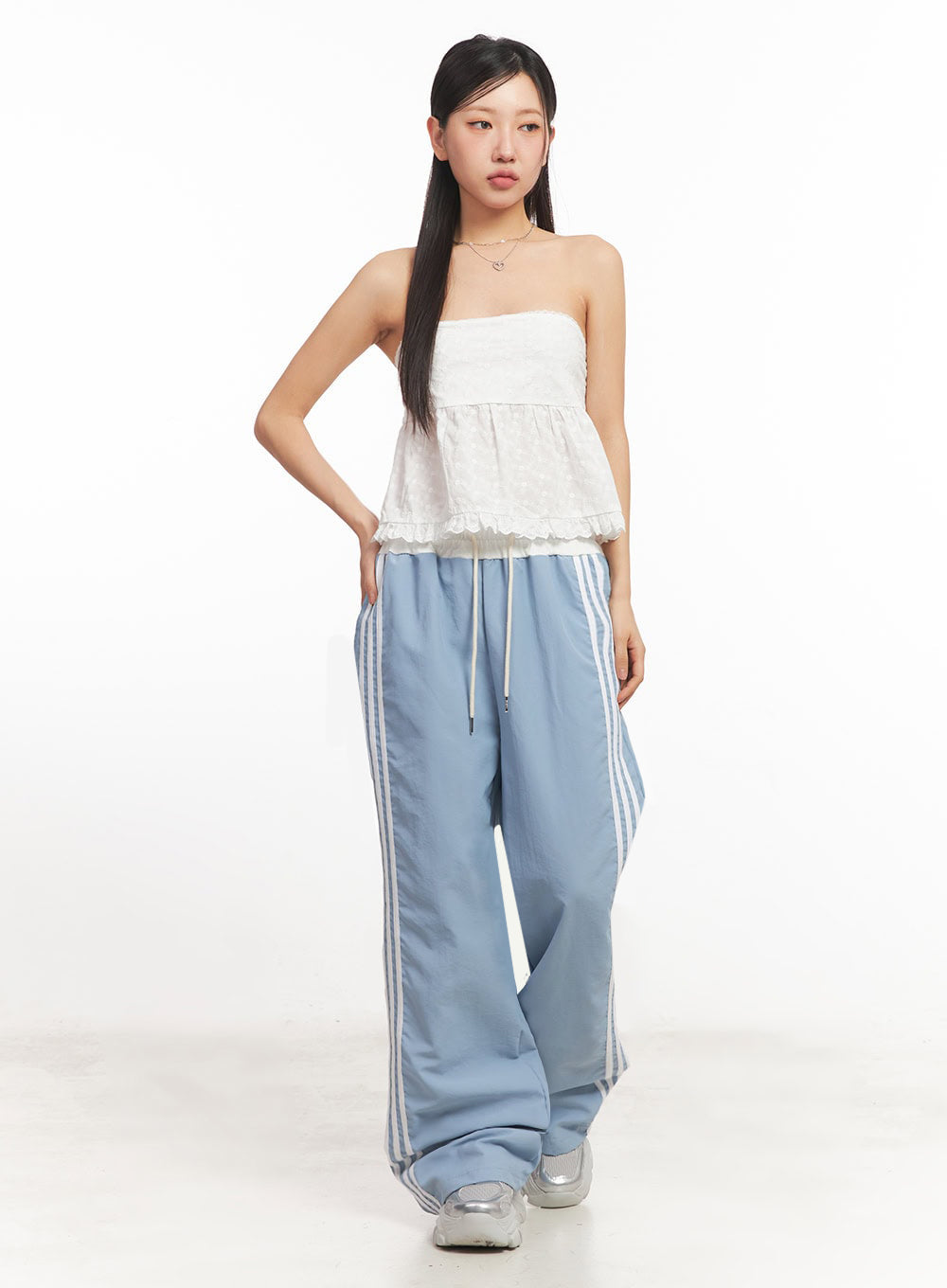 Striped Nylon Track Pants IA525