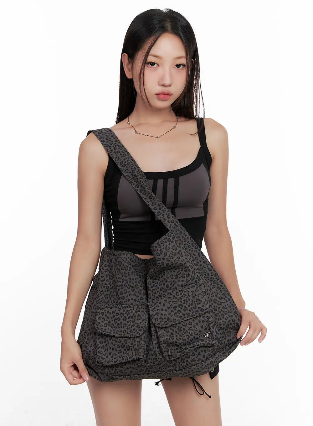 Leopard Print Multi-Pocket Tote Bag CL522