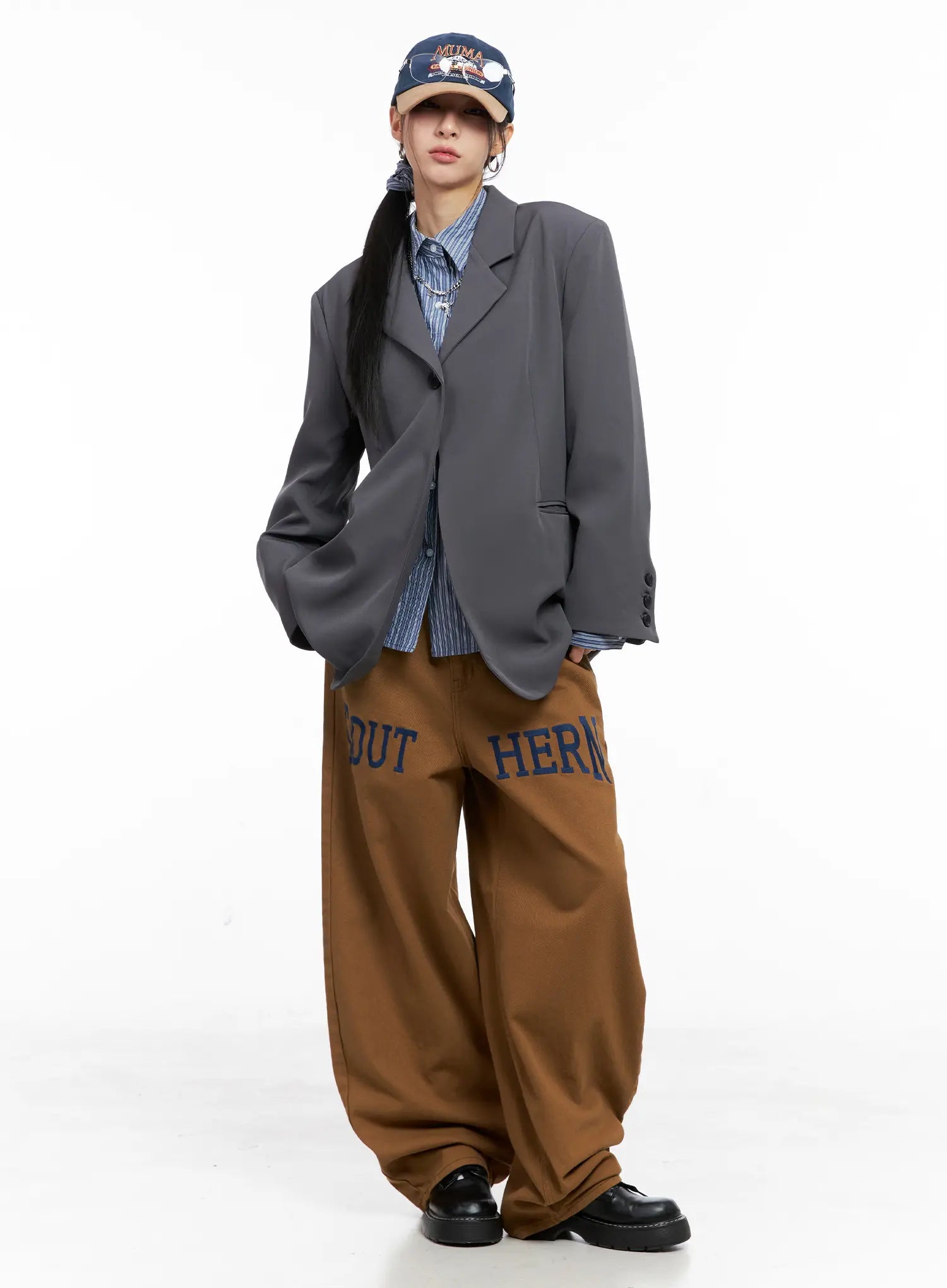 Oversized One-Button Blazer CC1109