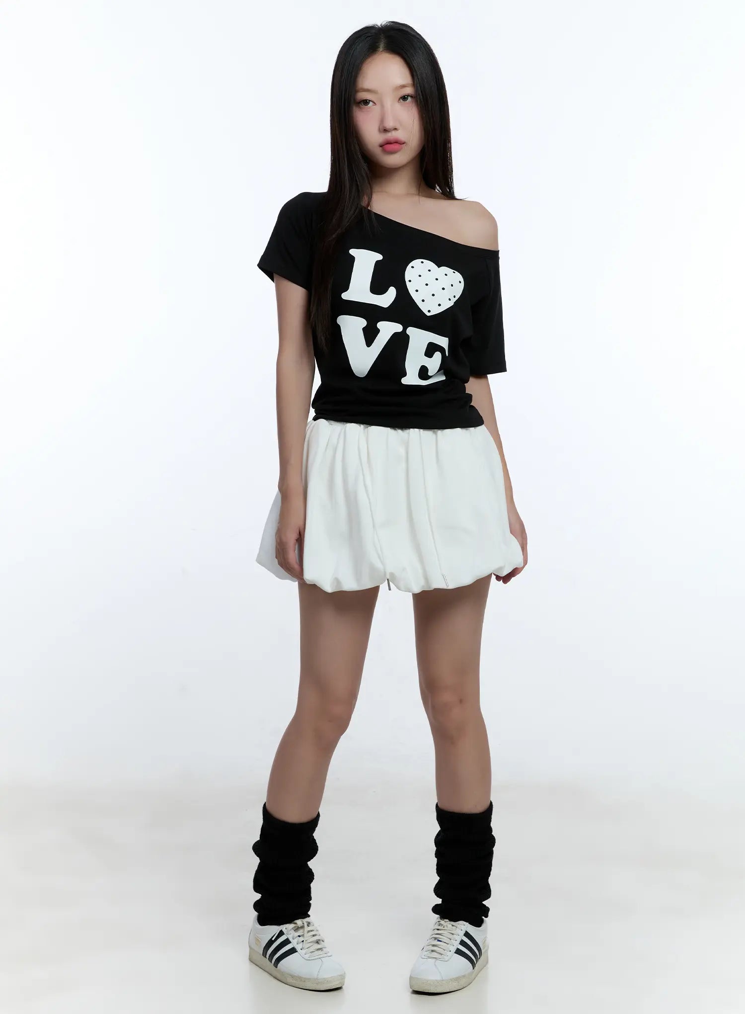 Love One-Shoulder Graphic Tee CU526