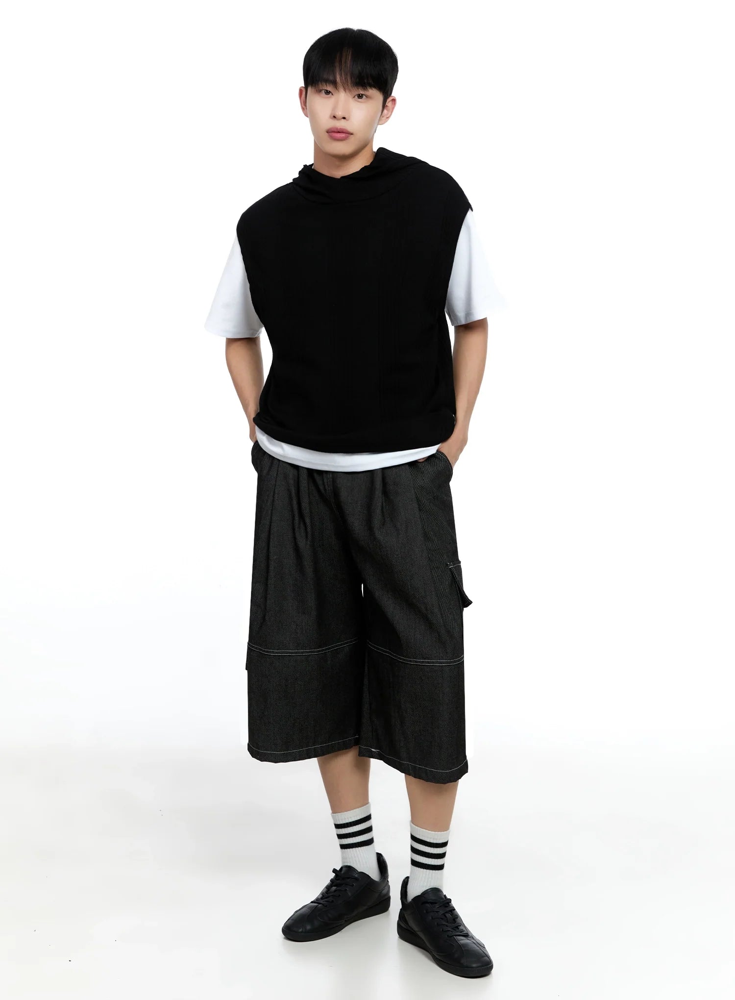 Men's Knit Tank Hoodie IG520