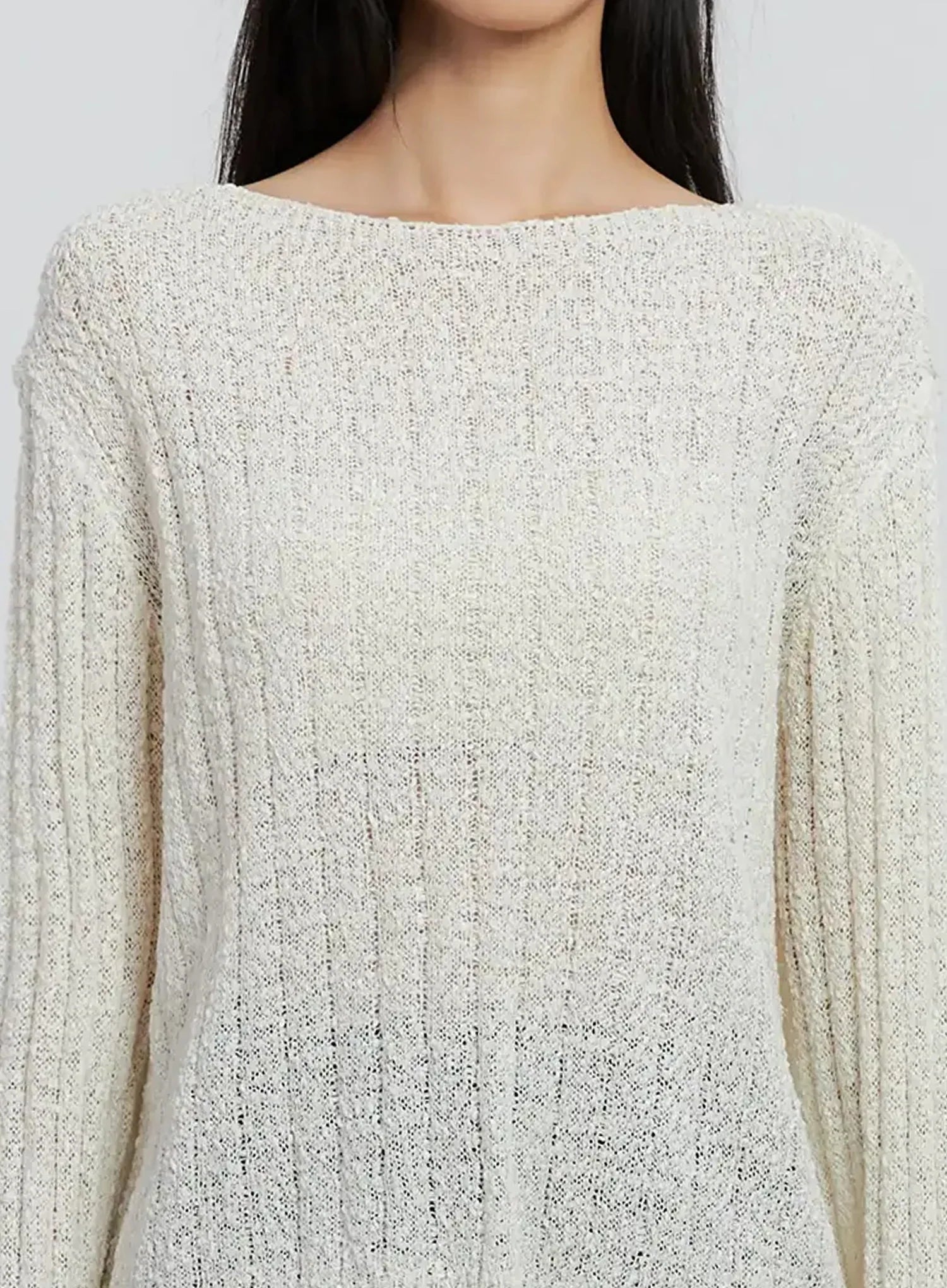 Cozy Boatneck Long Sleeve Sweater IS515