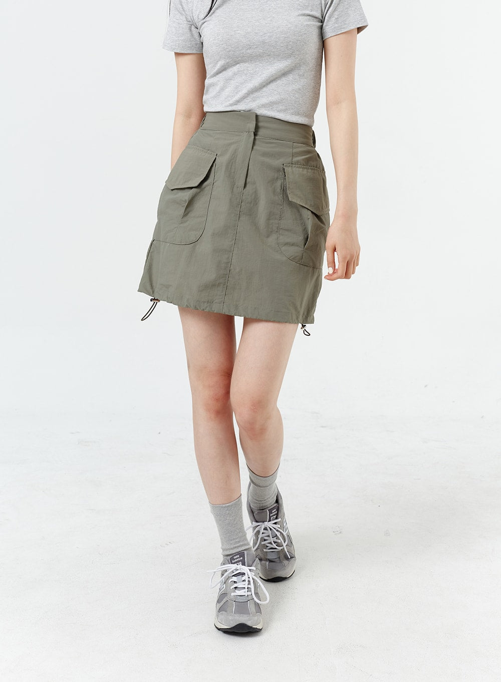 Drawstring Cargo Mini Skirt OM317