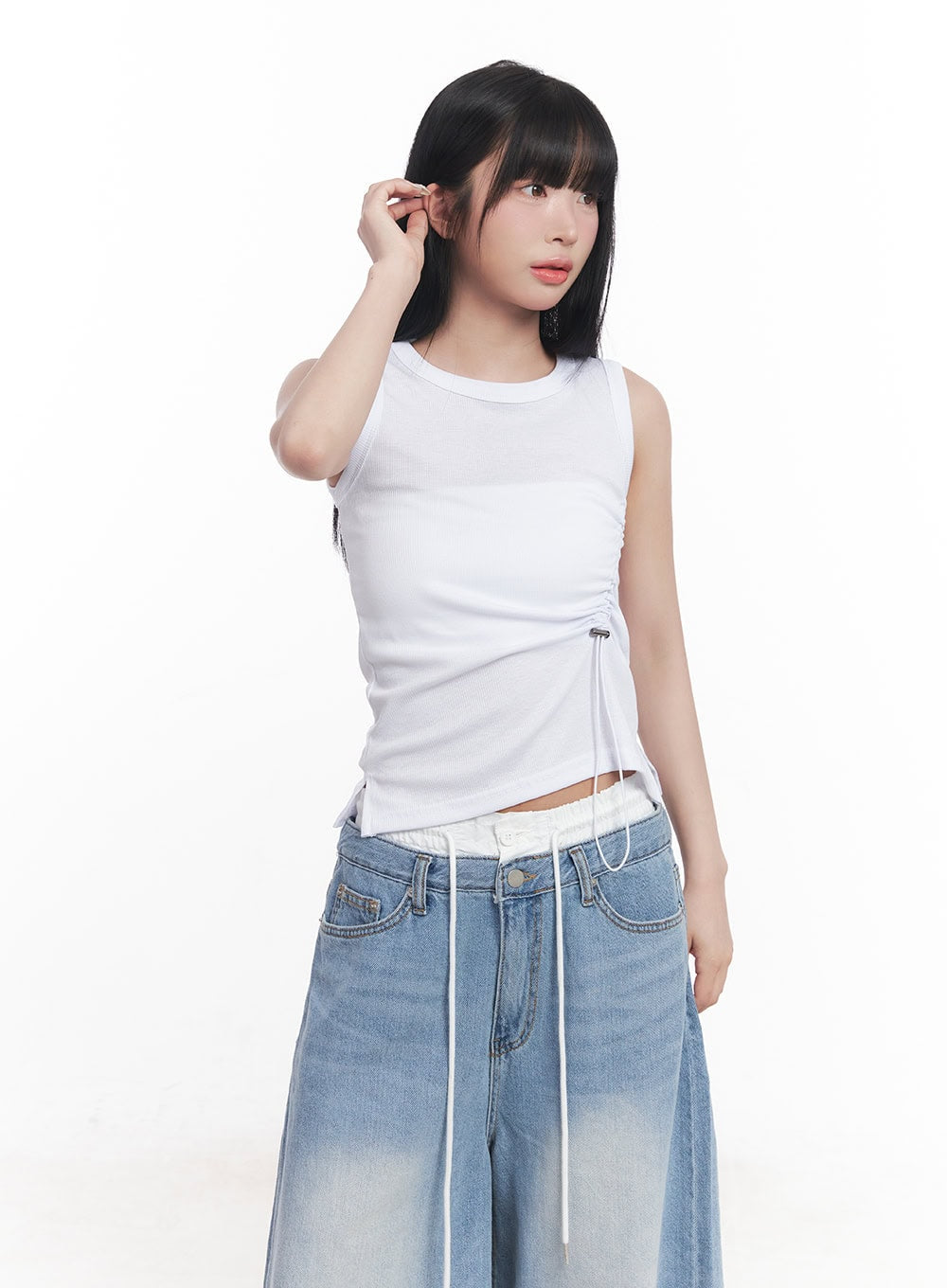 Shirred Crop Tank Top CY527