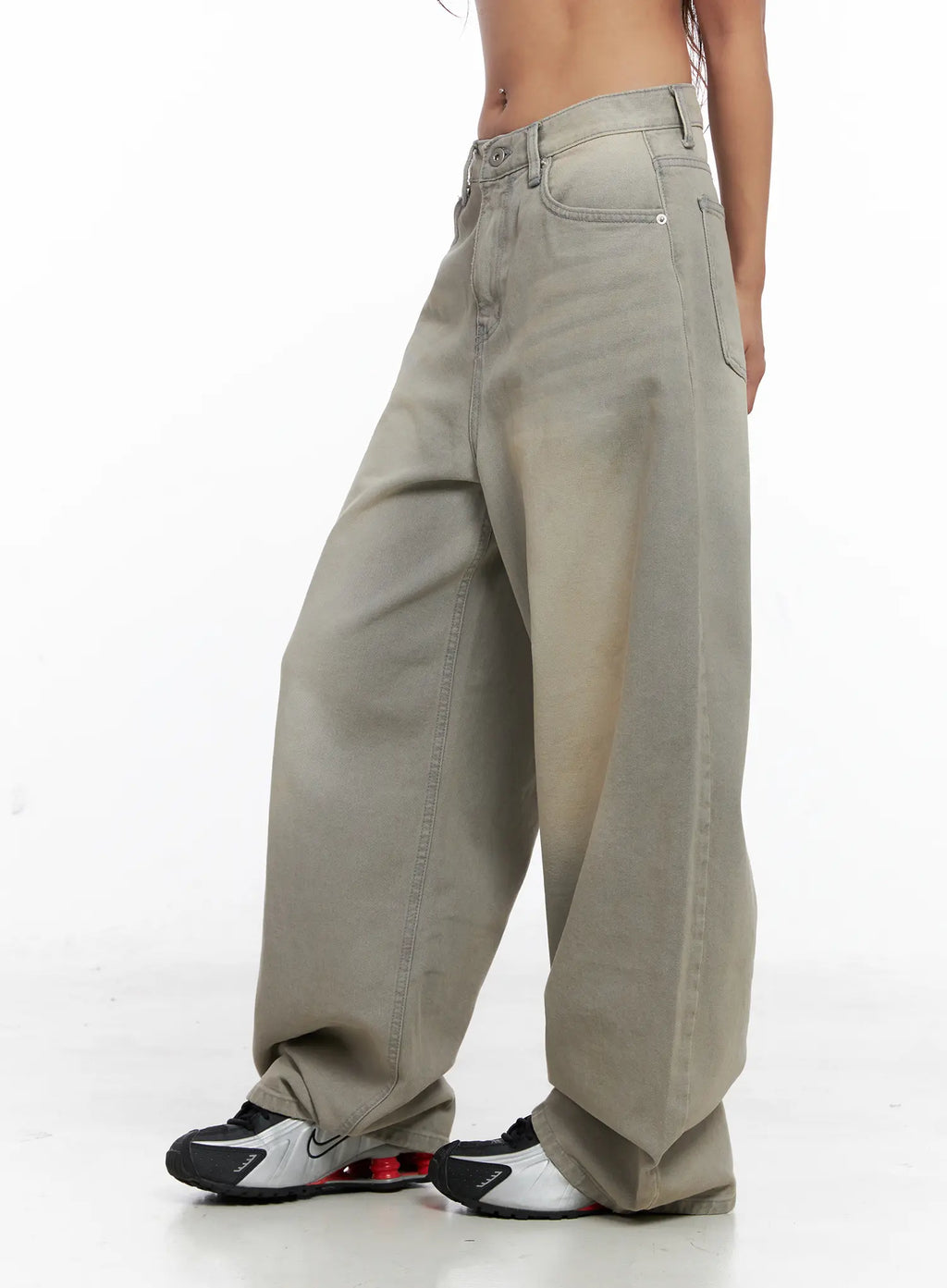 Ximena Casual Wide Leg Grey Jeans CS522