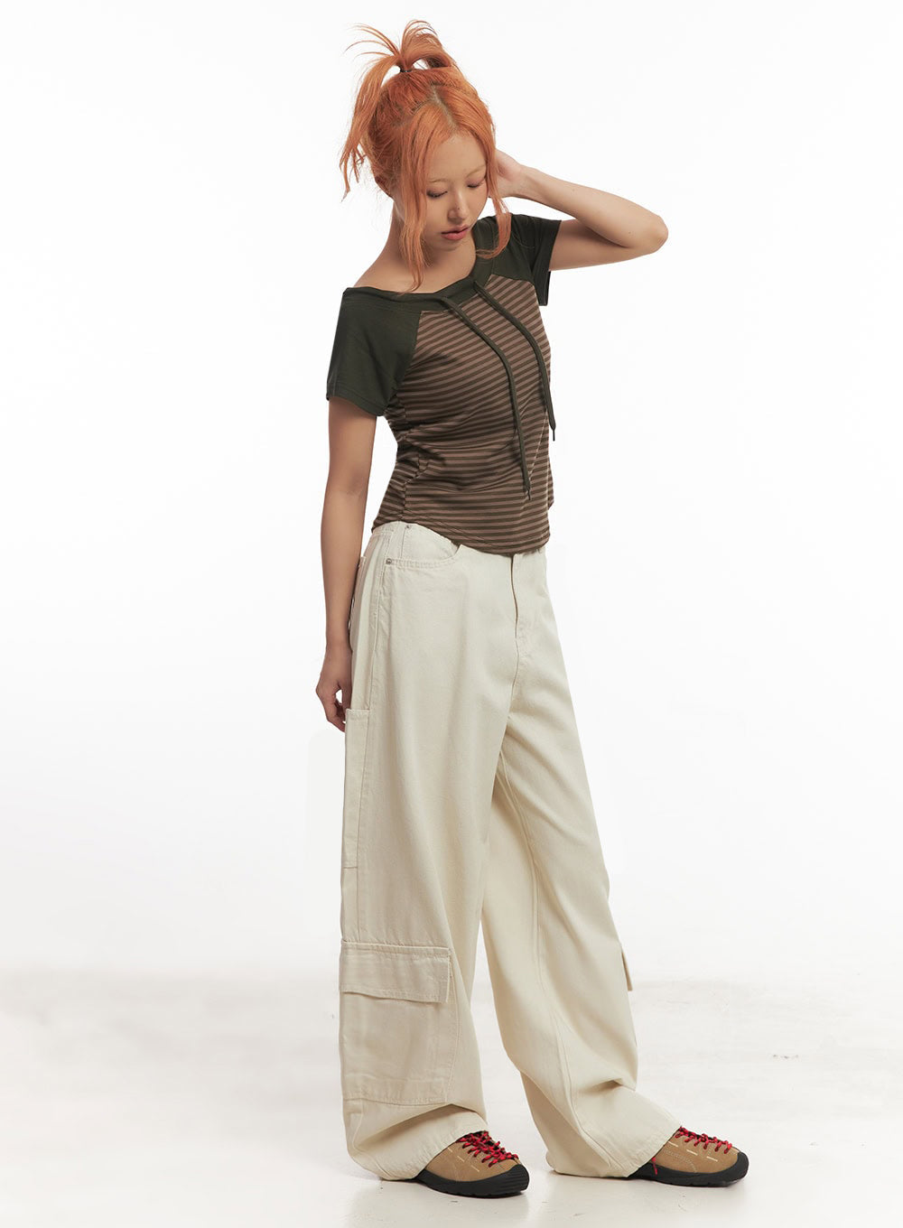 Cargo Cotton Wide-Leg Pants IA517