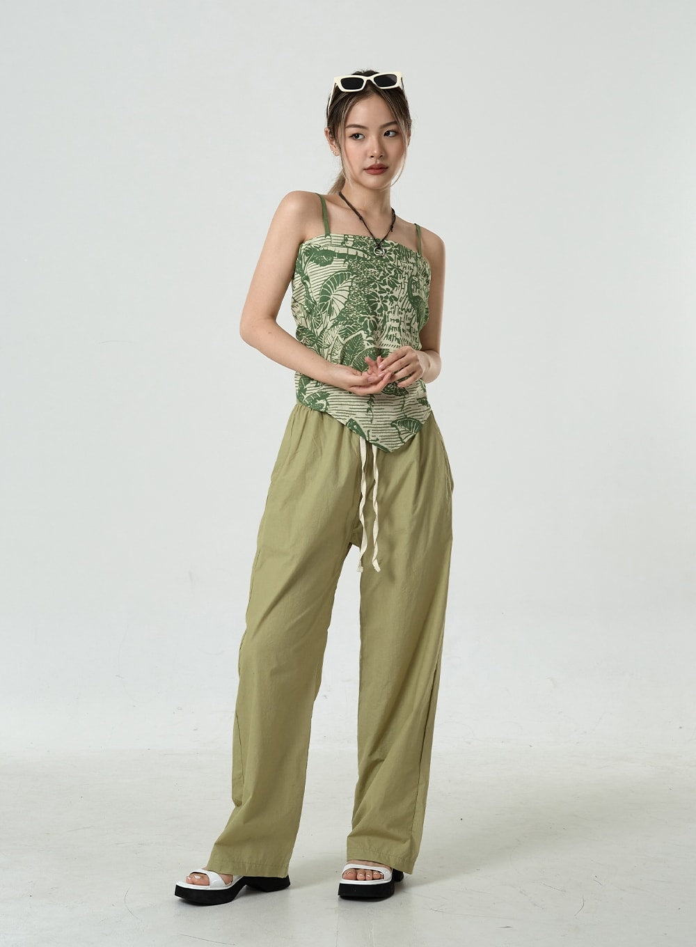 Leaves Scarf Cami Top CU6