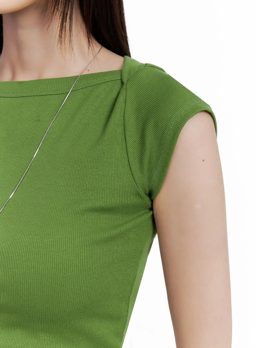 Green Ribbed Knit Top IL531